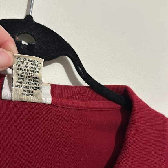 Vintage L.L. Bean Polo Shirt Men Sz XL Tall Red Pima Cotton Long Sleeve - Picture 4 of 5